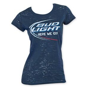 Official Product Bud Light Here We Go Blue T-Shirt